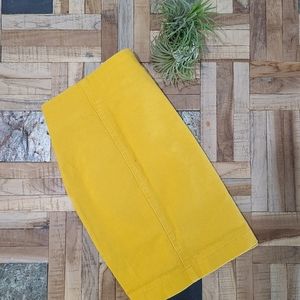 Yellow Denim/Suede Skirt